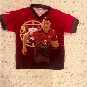 Kids Red Ronaldo Soccer Graphic Jersey size 6 boys